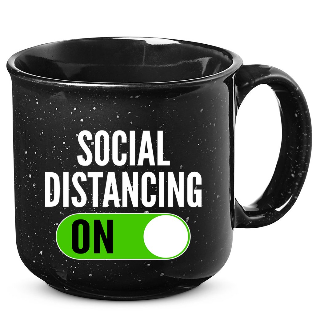 Social Distancing On Button 15oz Campfire Ceramic Mug