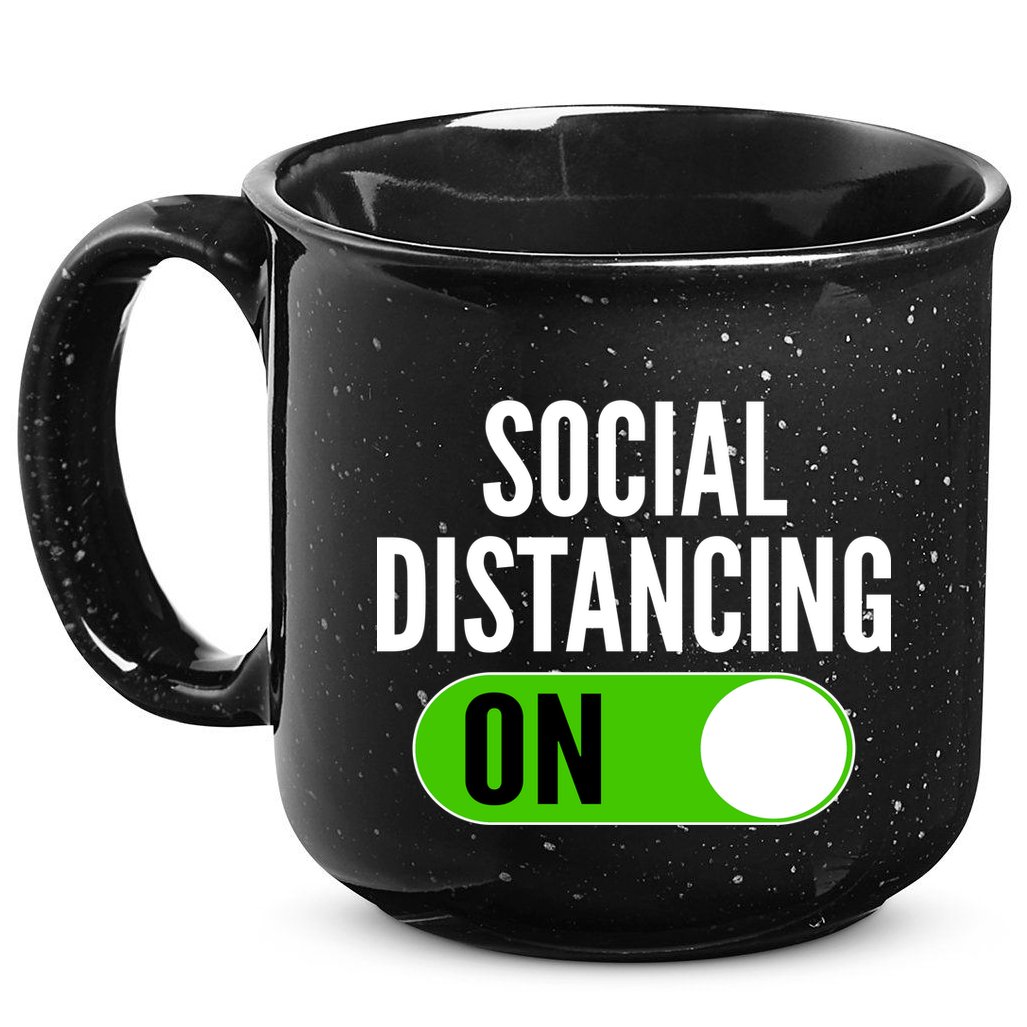 Social Distancing On Button 15oz Campfire Ceramic Mug