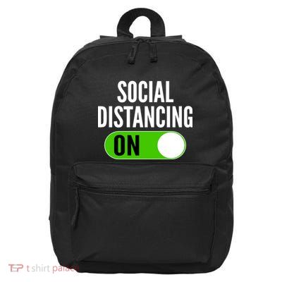 Social Distancing On Button 16 in Basic Backpack