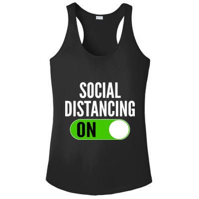 Social Distancing On Button Ladies PosiCharge Competitor Racerback Tank