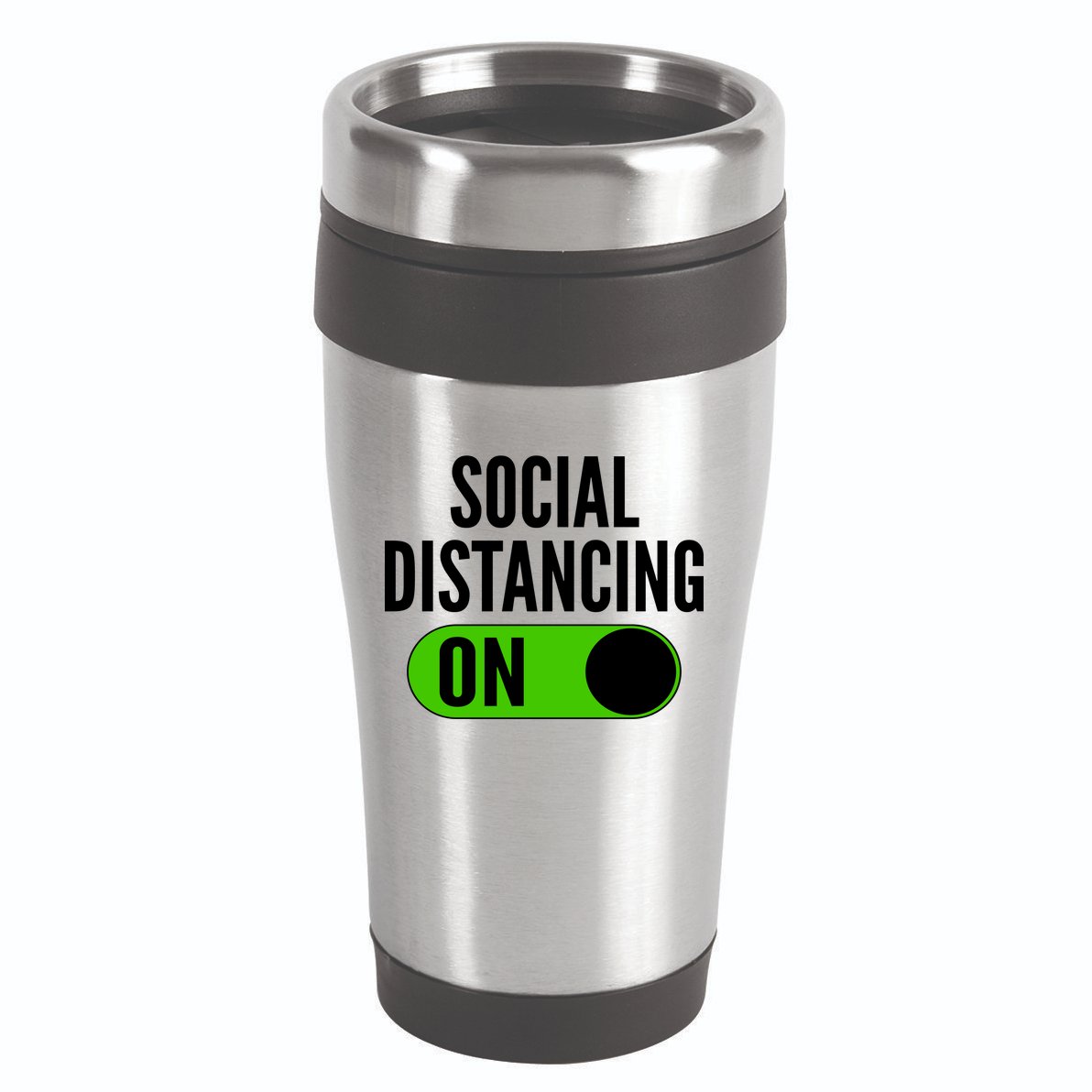 Social Distancing On Button 16oz Travel Tumbler