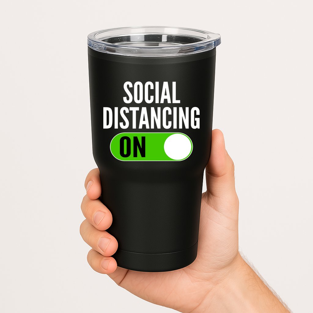 Social Distancing On Button Tumbler