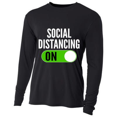 Social Distancing On Button Cooling Performance Long Sleeve Crew