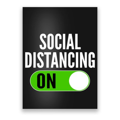 Social Distancing On Button Poster