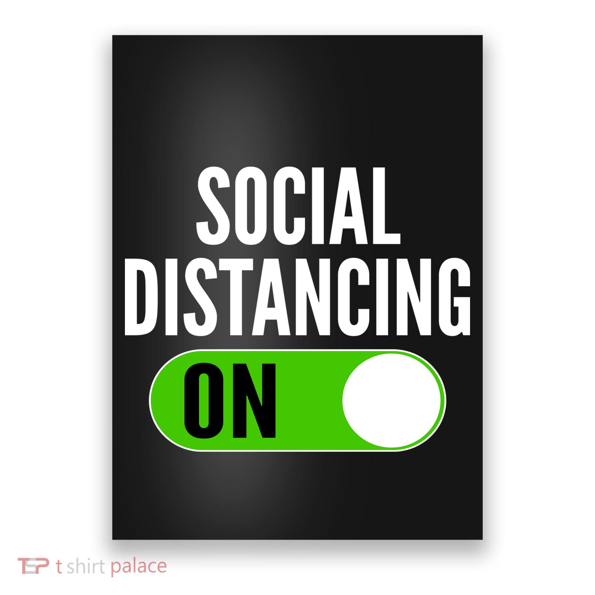 Social Distancing On Button Poster