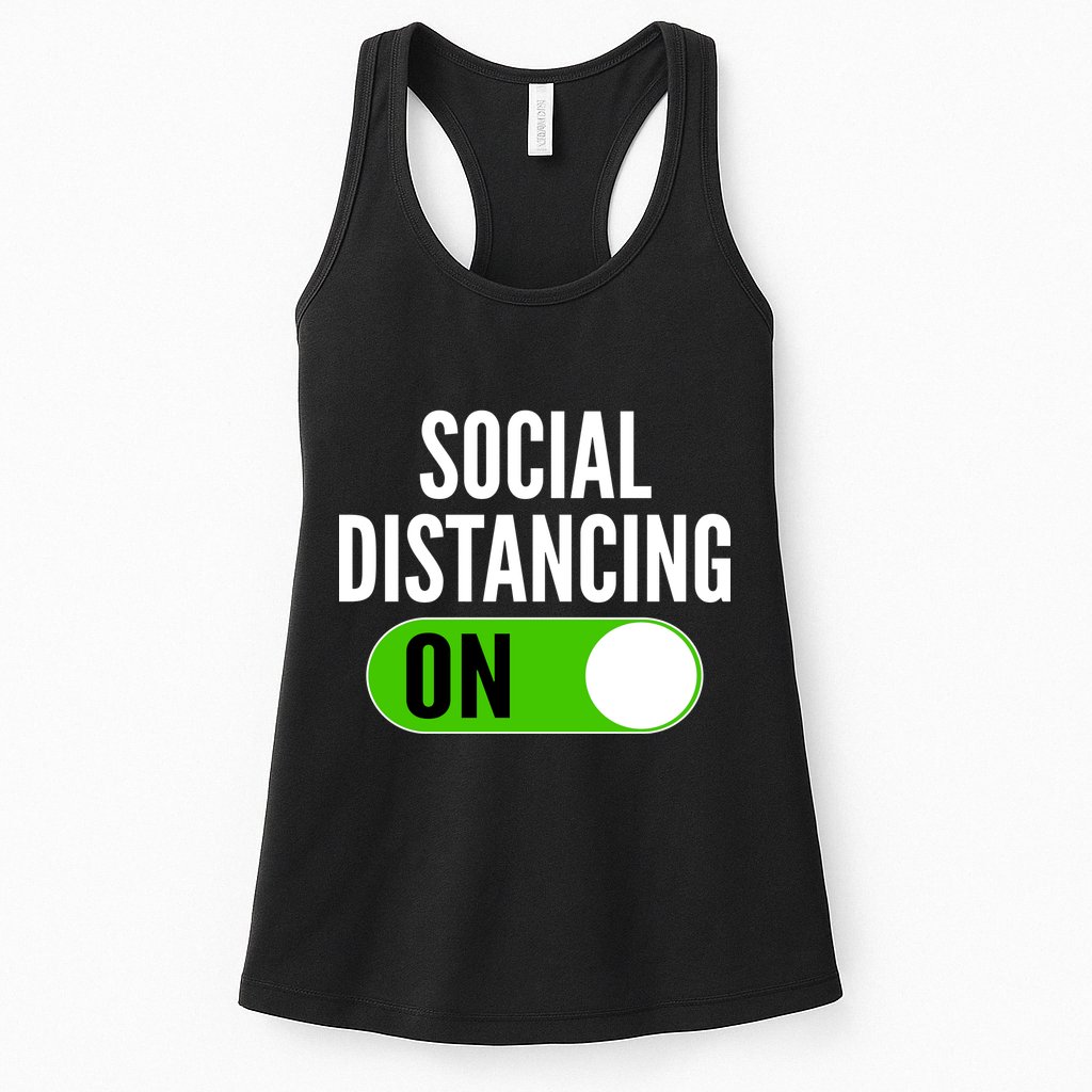 Social Distancing On Button Womens Tank Top