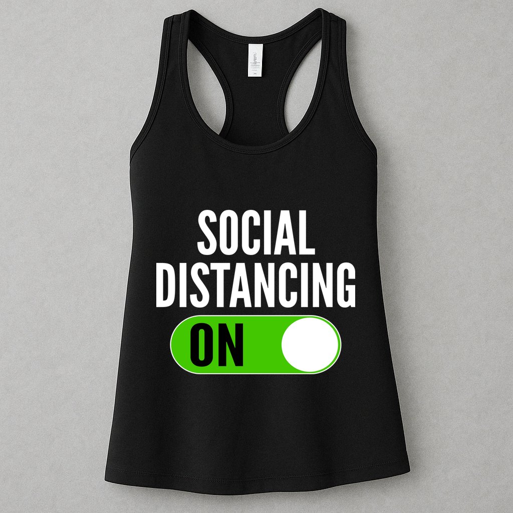 Social Distancing On Button Womens Tank Top