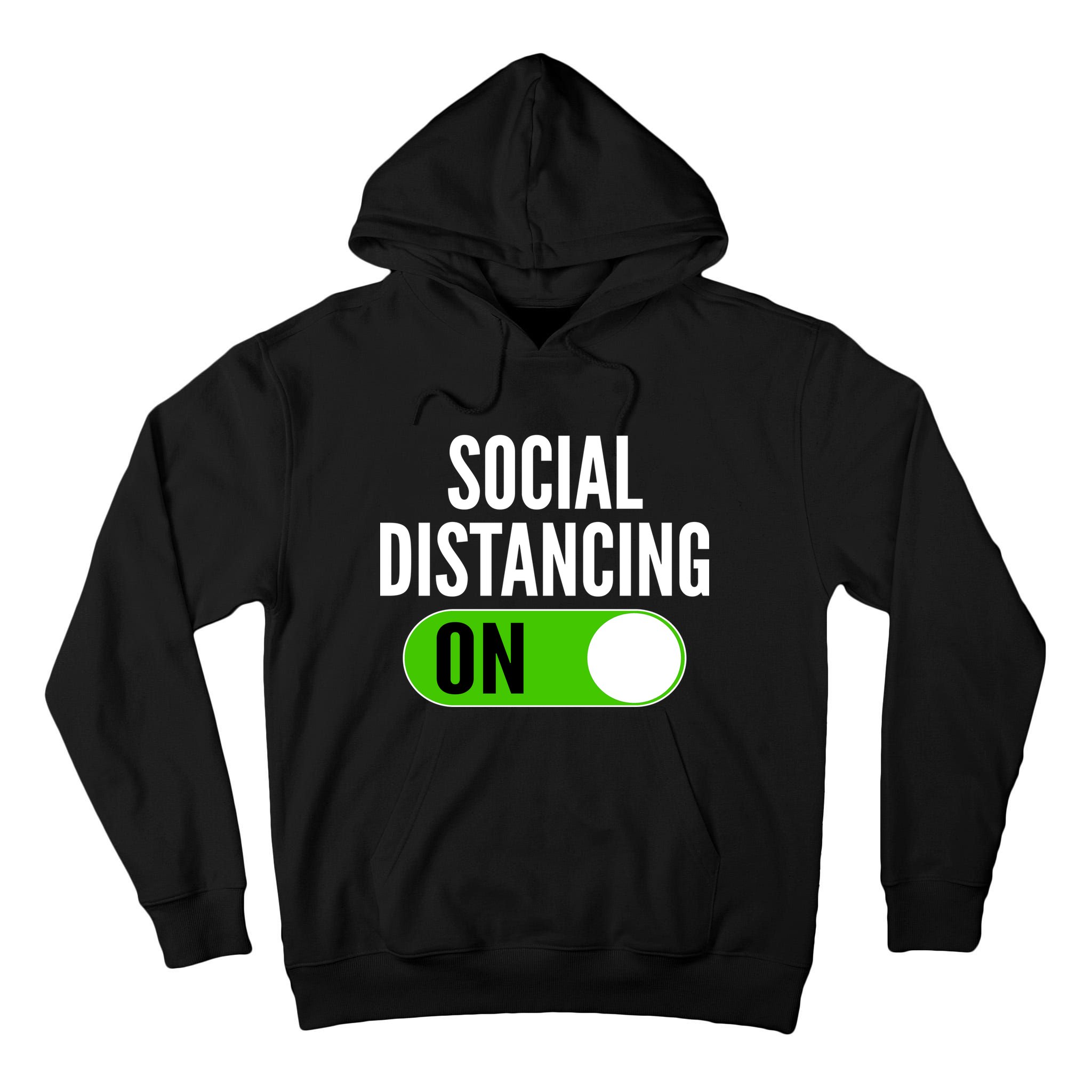 Social Distancing On Button Tall Hoodie