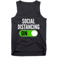 Social Distancing On Button Tank Top