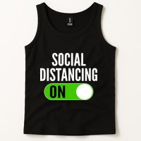 Social Distancing On Button Tank Top