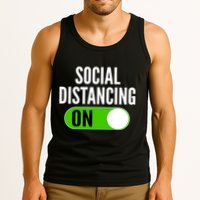 Social Distancing On Button Tank Top