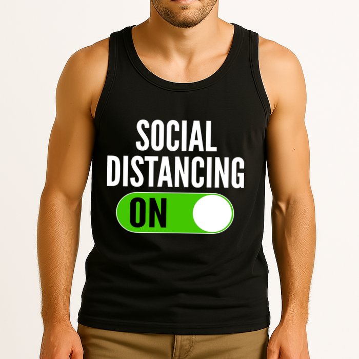 Social Distancing On Button Tank Top