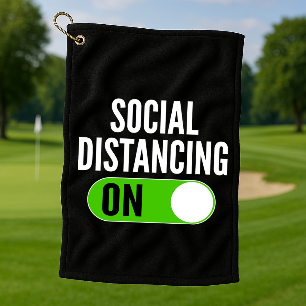 Social Distancing On Button Golf Towel