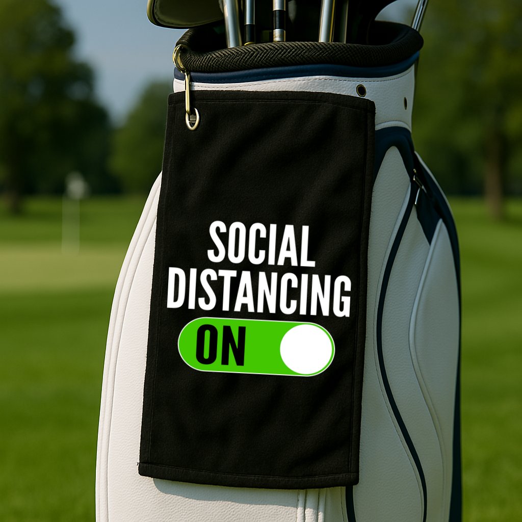 Social Distancing On Button Golf Towel