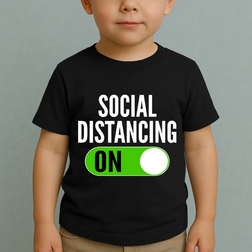 Social Distancing On Button Toddler T-Shirt