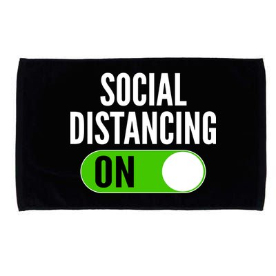 Social Distancing On Button Microfiber Hand Towel