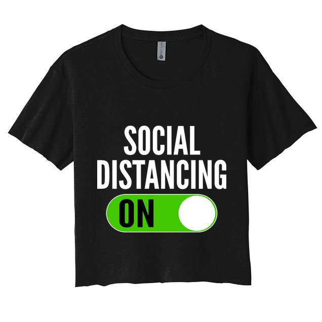 Social Distancing On Button Crop Top
