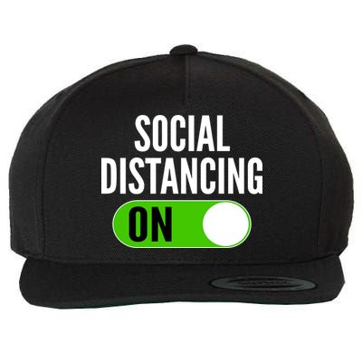 Social Distancing On Button Wool Snapback Cap