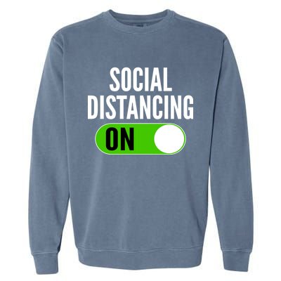 Social Distancing On Button Garment-Dyed Sweatshirt