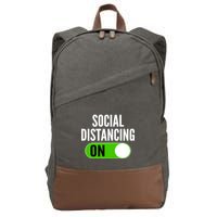 Social Distancing On Button Cotton Canvas Backpack
