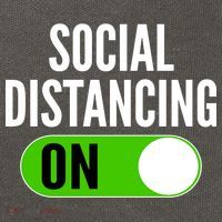 Social Distancing On Button Cotton Canvas Backpack