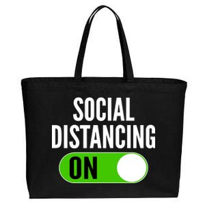 Social Distancing On Button Cotton Canvas Jumbo Tote