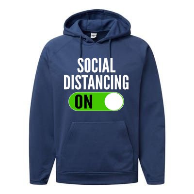 Social Distancing On Button Performance Fleece Hoodie