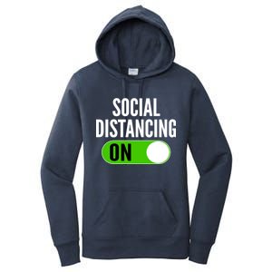 Social Distancing On Button Women's Pullover Hoodie