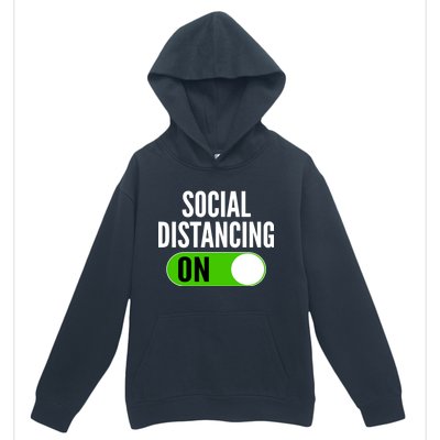 Social Distancing On Button Urban Pullover Hoodie