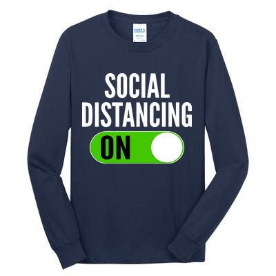 Social Distancing On Button Tall Long Sleeve T-Shirt