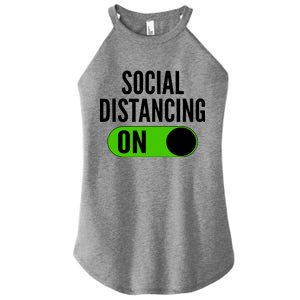 Social Distancing On Button Women's Perfect Tri Rocker Tank