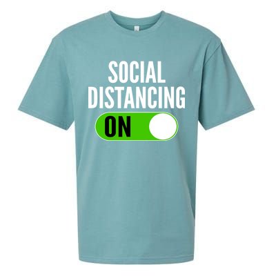 Social Distancing On Button Sueded Cloud Jersey T-Shirt