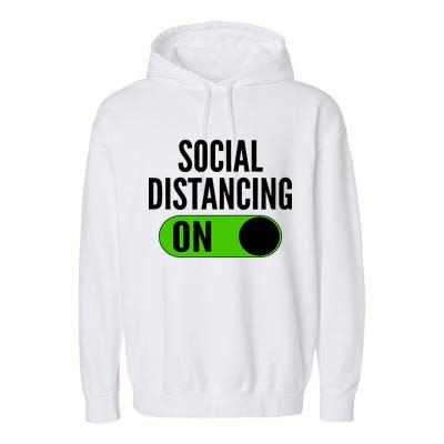 Social Distancing On Button Garment-Dyed Fleece Hoodie