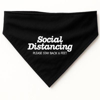 Social Distancing Please Stay Back 6 Feet USA-Made Doggie Bandana