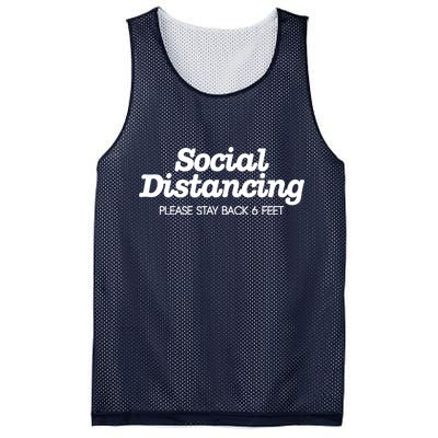 Social Distancing Please Stay Back 6 Feet Mesh Reversible Basketball Jersey Tank