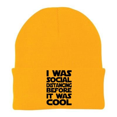 Social Distancing Was Cool Introvert Quarantine Knit Cap Winter Beanie