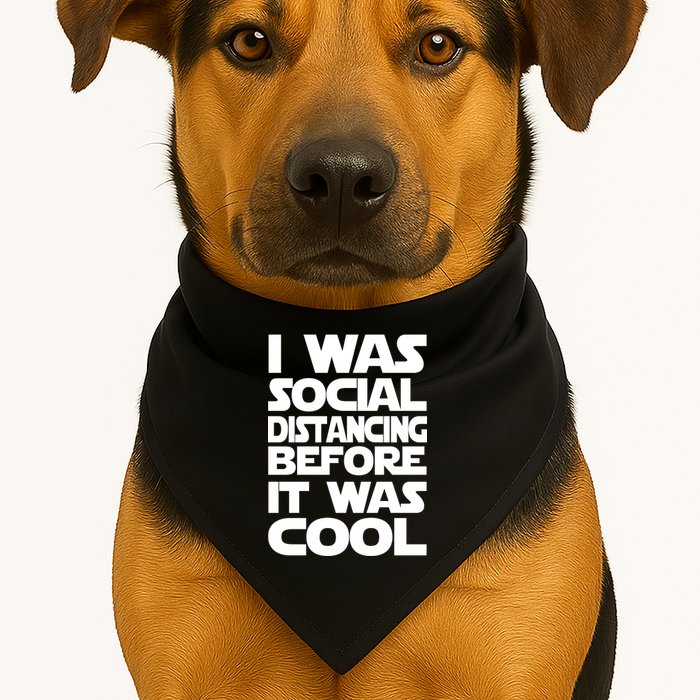 Social Distancing Was Cool Introvert Quarantine USA-Made Doggie Bandana