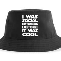 Social Distancing Was Cool Introvert Quarantine Sustainable Bucket Hat