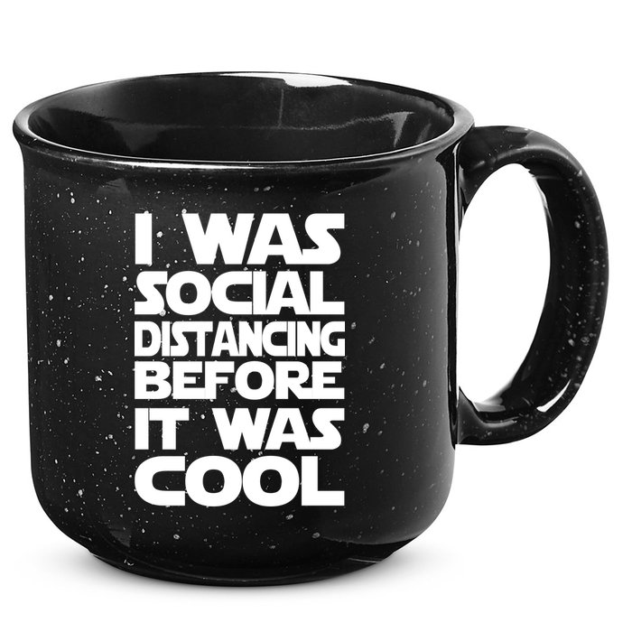 Social Distancing Was Cool Introvert Quarantine 15oz Campfire Ceramic Mug