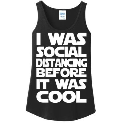 Social Distancing Was Cool Introvert Quarantine Ladies Essential Tank