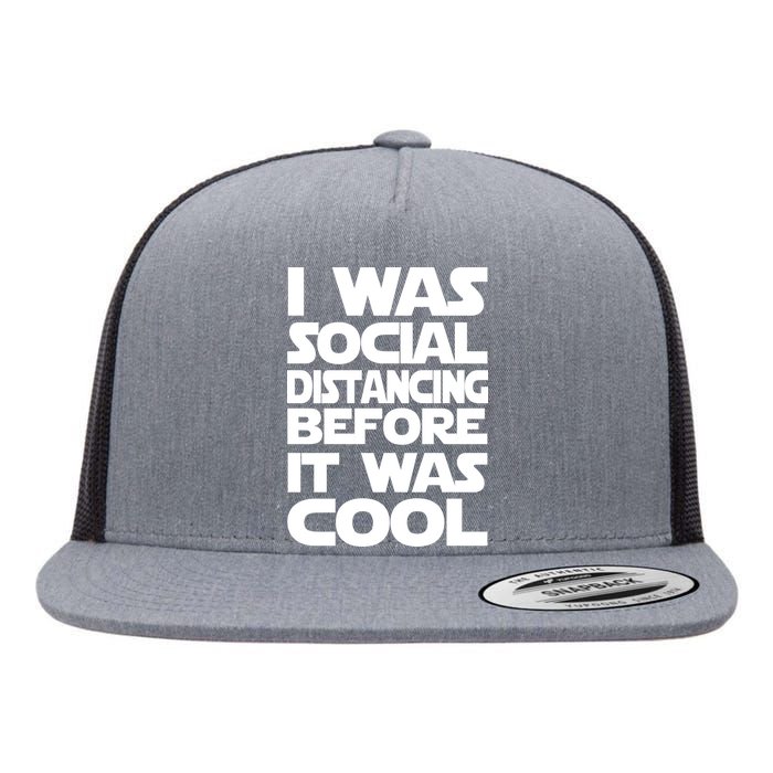 Social Distancing Was Cool Introvert Quarantine Flat Bill Trucker Hat