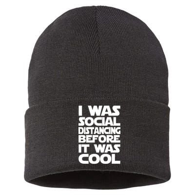 Social Distancing Was Cool Introvert Quarantine Sustainable Knit Beanie