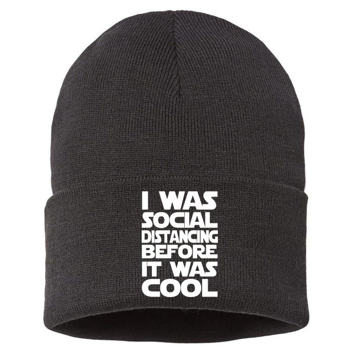 Social Distancing Was Cool Introvert Quarantine Sustainable Knit Beanie