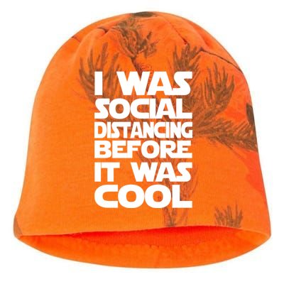 Social Distancing Was Cool Introvert Quarantine Kati - Camo Knit Beanie