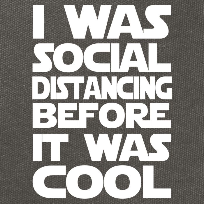 Social Distancing Was Cool Introvert Quarantine Cotton Canvas Backpack