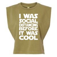 Social Distancing Was Cool Introvert Quarantine Garment-Dyed Women's Muscle Tee