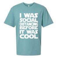 Social Distancing Was Cool Introvert Quarantine Sueded Cloud Jersey T-Shirt