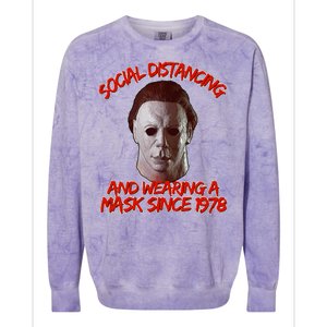 Social Distancing Wearing A Mask Since 1978 Halloween Colorblast Crewneck Sweatshirt