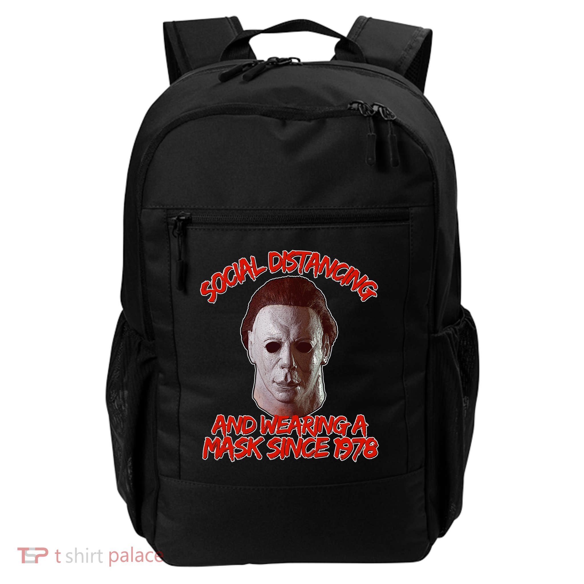 Social Distancing Wearing A Mask Since 1978 Halloween Daily Commute Backpack