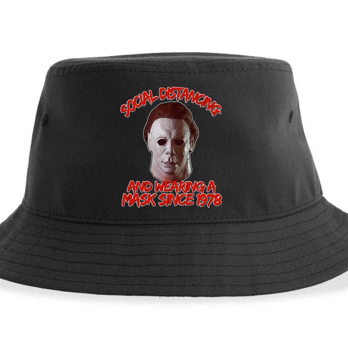 Social Distancing Wearing A Mask Since 1978 Halloween Sustainable Bucket Hat